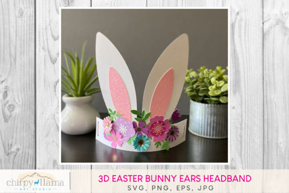 3D Easter Bunny Ears Headband: SVG Shapes for Seasonal Design