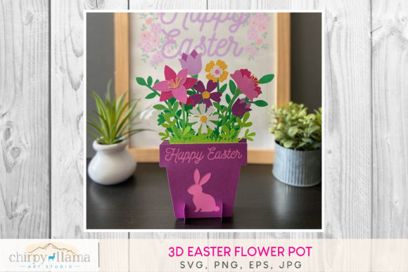 3D Easter Flower Pot Centerpiece