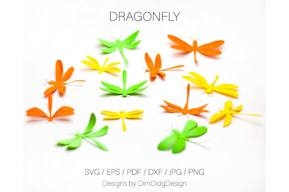 3D SVG Paper Dragonfly