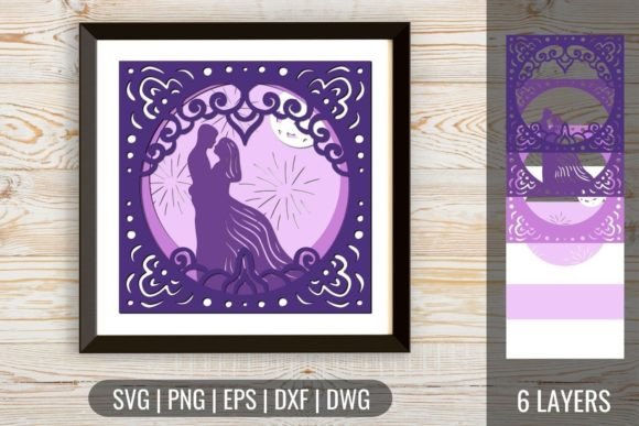 3D SVG Wedding Shadow Box 6
