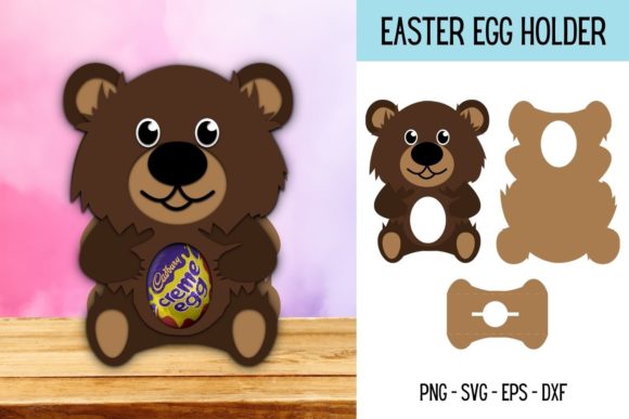 Bear Egg Holder SVG 3D Shapes