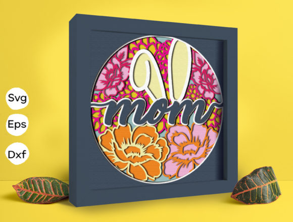 Bunny Mom Papercut Light Box 3D SVG