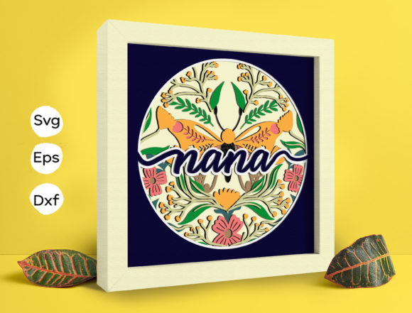 Butterfly Nana Papercut Light Box 3D SVG