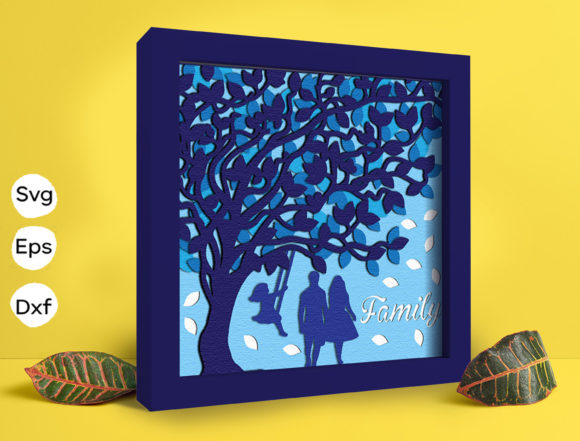 Couple Tree Papercut Light Box 3D SVG