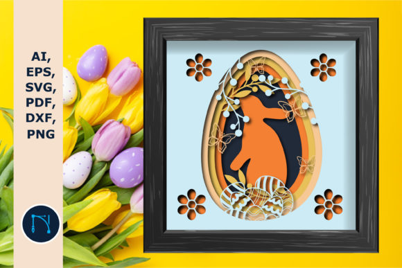 Easter Day Shadow Light Box 3D SVG