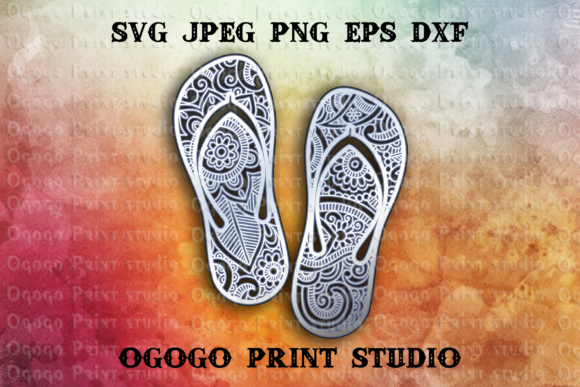 Flip Flops Embroidery Design