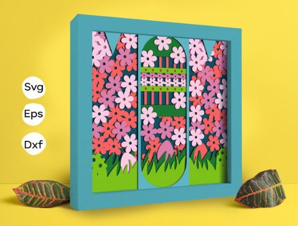 Flower Garden Mom Papercut Light Box