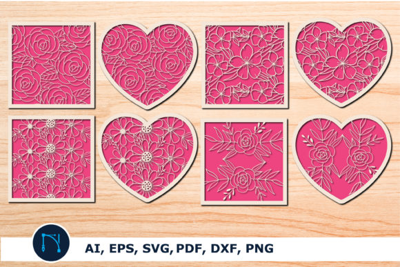 Flowers Card SVG, Flowering Heart Bundle