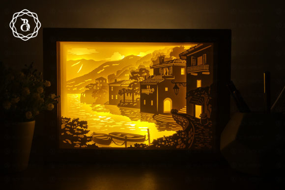 Hallstatt Light Box Template SVG 11x8in