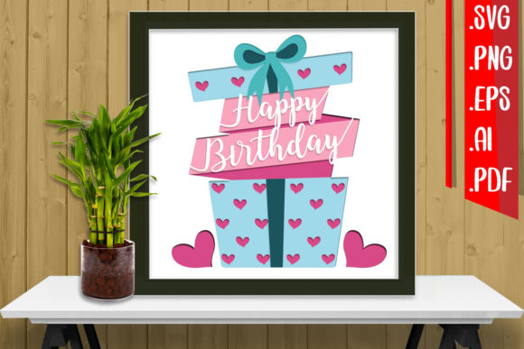 Layered Birthday Papercut 12 SVG