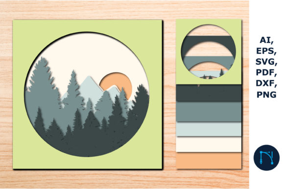 Layered Forest SVG: 3D Shapes for Branding