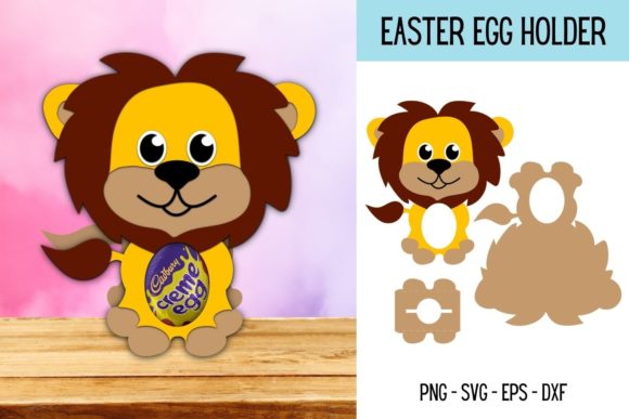 Lion Egg Holder SVG 3D Shapes
