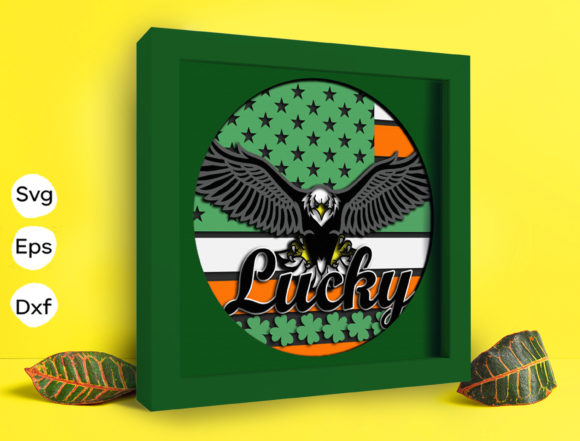 Lucky Eagle Papercut Light Box 3D SVG