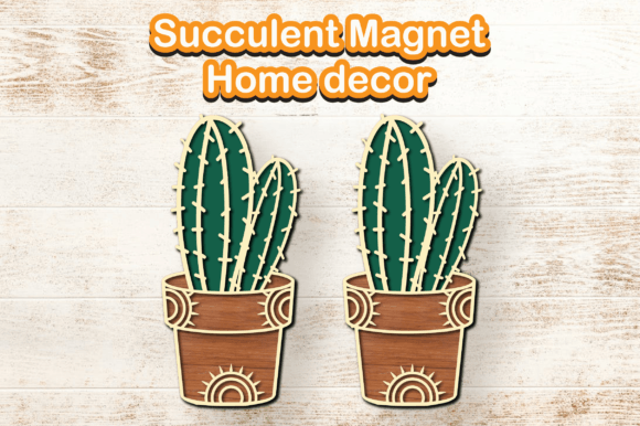 Magnet Cactus 3D SVG Ornaments