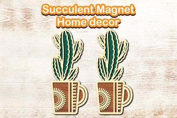 Magnet Succulent 3D SVG Ornaments