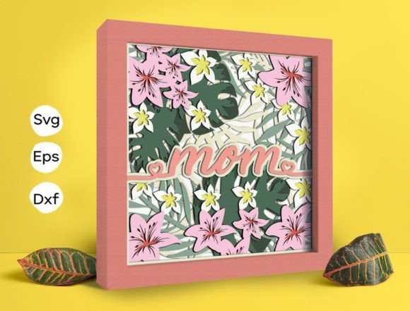 Mom Flower Papercut Light Box