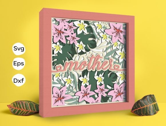 Mother Flower Papercut Light Box 3D SVG