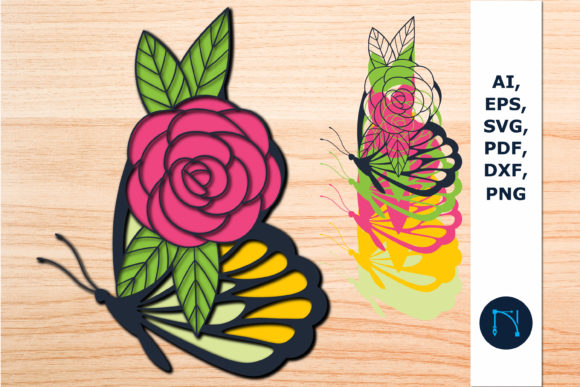 Multi Layer Butterfly Flowers SVG Bundle