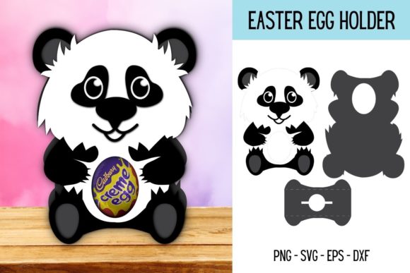 Panda Egg Holder SVG 3D Shapes