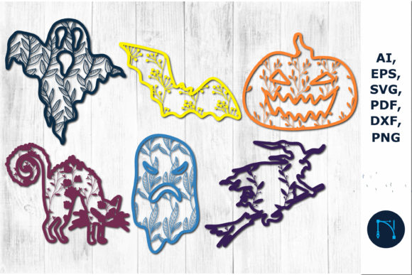 Paper Cut Halloween Decor SVG Bundle