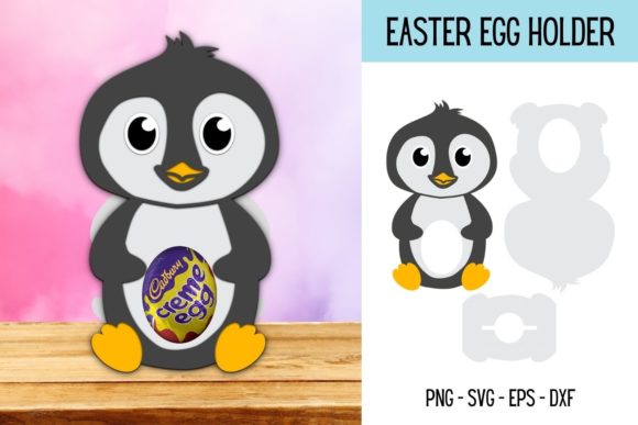 Penguin Egg Holder SVG 3D Shapes