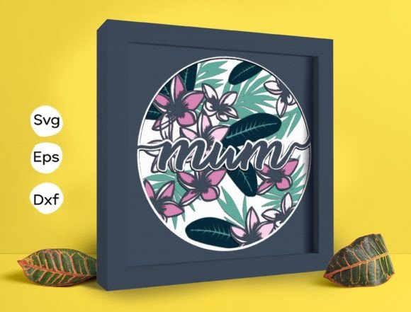 Plumeria Mum Papercut Light Box 3D SVG
