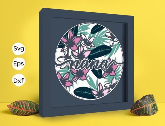 Plumeria Nana Papercut Light Box 3D SVG