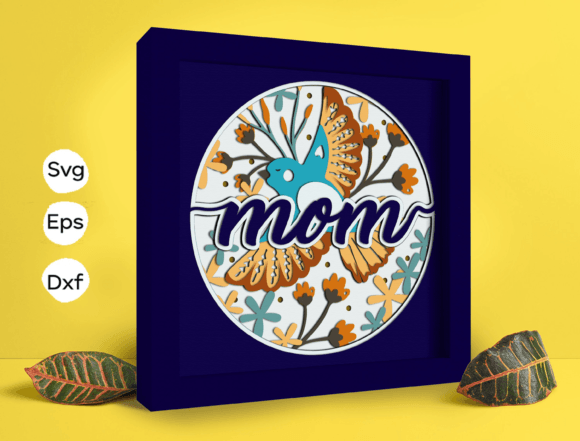 Sparrow Mom Papercut Light Box