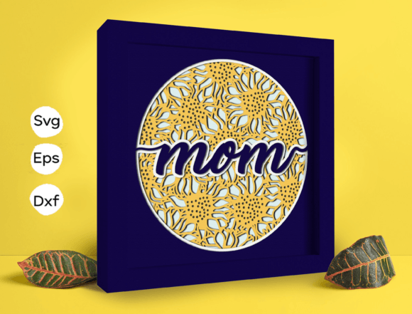 Sunflower Mom Papercut Light Box 3D SVG
