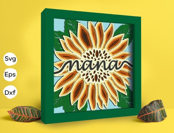 Sunflower Nana Papercut Light Box 3D SVG