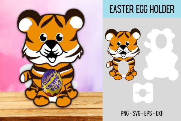 Tiger Egg Holder SVG 3D Shapes