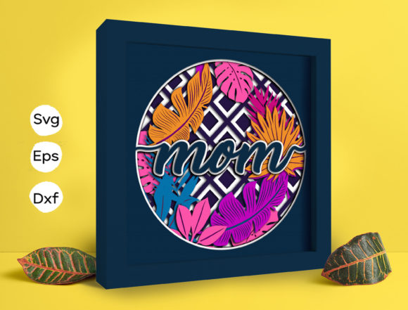 Tropical Leaves Mom Papercut Light Box